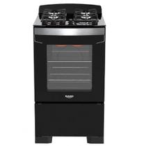 Fogão 4 Bocas Preto com Frente em Vidro Preto e Timer Digital Dako Diplomata Grill Bivolt Fogão 4 Bocas Preto com Frente em Vidro Preto e Timer Digital Dako Diplomata Grill Bivolt