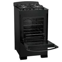 Fogão 4 Bocas Preto Com Mesa De Vidro Dako Diplomata Bivolt