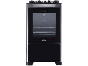 Fogão 4 Bocas Preto Mesa de Vidro Dako Magister