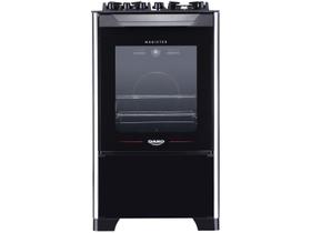 Fogão 4 Bocas Preto Mesa de Vidro Dako Magister