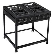 Fogão 4 Bocas Semi Industrial Imperador Clarice Preto Fosco