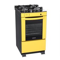 Fogao 4 Bocas Venax Delplus Vitreo Bl Amarelo Gas Glp