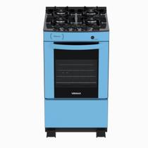 Fogao 4 Bocas Venax Delplus Vitreo Bl Azul Gas Glp