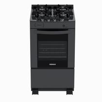 Fogao 4 Bocas Venax Delplus Vitreo Bl Grafite Gas Glp