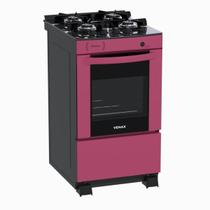 Fogao 4 Bocas Venax Delplus Vitreo Bl Pink Gas Glp