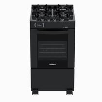 Fogao 4 Bocas Venax Delplus Vitreo Bl Preto Fosco Gas Glp
