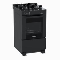 Fogao 4 Bocas Venax Delplus Vitreo Bl Preto Fosco Gas Glp
