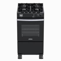 Fogao 4 Bocas Venax Gaudi Vetro Vitreo Preto Fosco Gas Glp