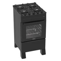 Fogão 4 Bocas Zeus Glass Super Realce a Gás Preto 50L
