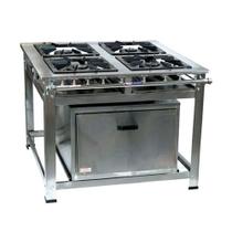Fogão 40x40 com forno 4 bocas em inox - cristal aço - CRISTALAÇO