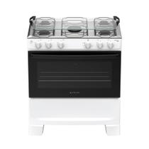 Fogão 5 Bocas à Gás Atlas Mônaco Plus Acendimento Automático e Mesa de Inox Branco Bivolt