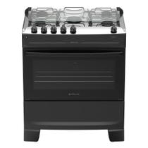 Fogão 5 Bocas à Gás Atlas Mônaco Top Acendimento Automático e Mesa de Inox Preto Bivolt Fogão 5 Bocas à Gás Atlas Mônaco Top Acendimento Automático e Mesa de Inox Preto Bivolt