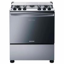 Fogão 5 Bocas a Gás Brastemp BFS5NCR Automático Com Botões Removíveis Inox Bivolt