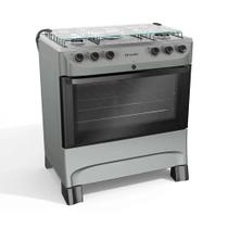 Fogão 5 Bocas a Gás Mueller com Acendimento Automático e Forno 81,6L Titânio Bivolt - MFI5BB