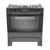 Fogão 5 Bocas a Gás Mueller MFI5BB Mesa Inox e Acendimento Automático Preto Fosco Bivolt