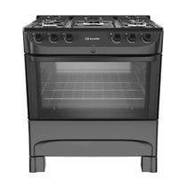 Fogão 5 Bocas a Gás Mueller MFI5BC Mesa de Aço Esmaltado e Acendimento Automático Preto Bivolt