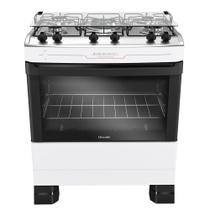 Fogão 5 Bocas a Gás Mueller MFI5BF Mesa Inox e Acendimento Automático Tripla Chama Branco Bivolt