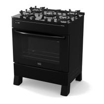 Fogão 5 Bocas A Gás Realce Smart Glass CR222 Preto Bivolt