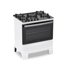 Fogão 5 Bocas Atlas Agile Up Com Mesa De Vidro A Gás Bivolt Branco