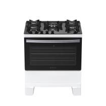 Fogão 5 Bocas Atlas Agile Up Glass Automático Mesa De Vidro Branco Bivolt