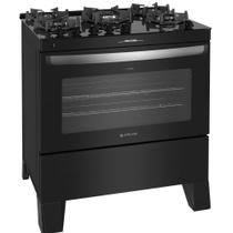 Fogão 5 bocas Atlas Agile Up Preto com Mesa de Vidro - Bivolt