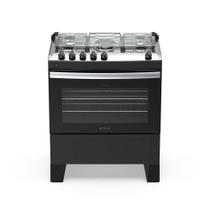 Fogão 5 Bocas Atlas Automático Milão Fast Mesa de Inox Preto Fogão 5 Bocas Atlas Automático Milão Fast Mesa de Inox Preto