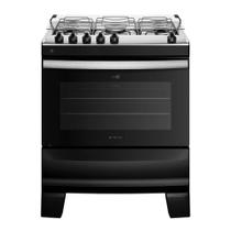 Fogão 5 bocas Atlas de Piso Automático com Mesa Inox Forno 86,5L 2 Prateleiras Ágile Up