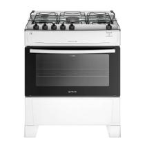 Fogão 5 Bocas Atlas de Piso Automático com Mesa Inox Forno 86,5L Limpa Fácil Mônaco Top