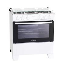 Fogão 5 Bocas Atlas Mônaco Plus com Mesa Inox e Acendimento Automático Branco Bivolt