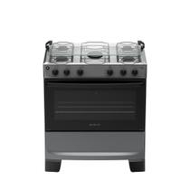 Fogão 5 Bocas Atlas Mônaco Plus Mesa De Inox Bivolt Titanium
