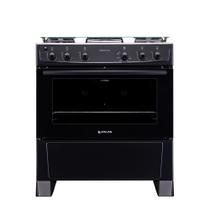 Fogão 5 bocas Atlas Mônaco Plus Preto com Acendimento Automático e Mesa Inox - Atlas Eletrodomésticos