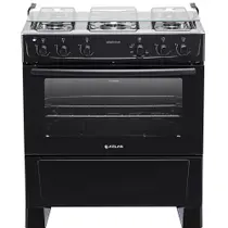 Fogão 5 Bocas Atlas Mônaco Plus Preto com Mesa Inox - Bivolt