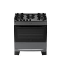 Fogão 5 Bocas Atlas Mônaco Top Glass Automático Mesa De Vidro Titanium Bivolt