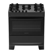 Fogão 5 Bocas Atlas Mônaco Top Glass com Mesa de Vidro - Preto