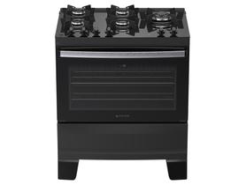 Fogão 5 Bocas Atlas Preto Mesa de Vidro Agile Up Glass Fogão 5 Bocas Atlas Preto Mesa de Vidro Agile Up Glass