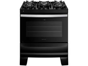 Fogão 5 Bocas Atlas Preto Mesa de Vidro Glass Agile UP
