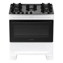 Fogão 5 Bocas Branco com Mesa de Vidro Atlas Mônaco Top Glass Bivolt
