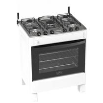 Fogão 5 Bocas Branco Iris Plus com Forno 94 L em Aço Inox Realce
