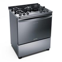 Fogão 5 Bocas Brastemp de Piso Automático Mesa de Vidro Turbo Chama Forno 96L Timer BFS5VC