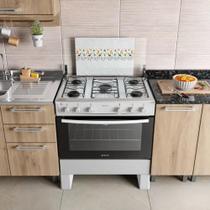Fogão 5 Bocas com Mesa Inox acendimento automático Milão Plus Atlas