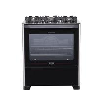 Fogão 5 Bocas Dako Magister Com Mesa De Vidro E Acendimento Automático Preto Bivolt