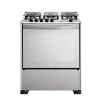 Fogão 5 Bocas Dako Magister Style Espelhado Com Mesa Inox Preto Bivolt
