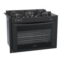 Fogão 5 Bocas de Embutir Venax Gaudi Prisma Vitreo Bl Gas Glp Preto