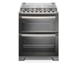 Fogão 5 bocas Electrolux Cinza Experience com Duplo Forno, PerfectCook360 e Vapor Bake (FE5DC) 220V Fogão 5 bocas Electrolux Cinza Experience com Duplo Forno, PerfectCook360 e Vapor Bake (FE5DC) 220V