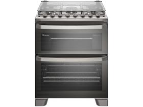 Fogão 5 bocas Electrolux Cinza Experience com Duplo Forno, PerfectCook360 e Vapor Bake (FE5DC)