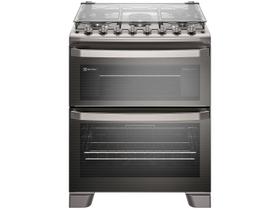 Fogão 5 bocas Electrolux Cinza Experience com Duplo Forno, PerfectCook360 e Vapor Bake (FE5DC)