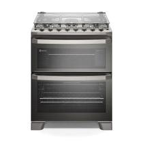 Fogão 5 Bocas Electrolux Experience com Duplo Forno, PerfectCook360 e Vapor Bake Cinza 220V