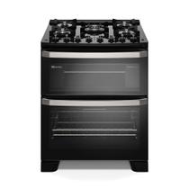 Fogão 5 bocas Electrolux Preto Experience com Duplo Forno, Mesa de Vidro e PerfectCook360 (FE5DP)