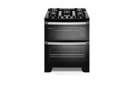 Fogão 5 bocas Electrolux Preto Experience Mesa de Vidro, 2 Fornos e PerfectCook360 (FE5DB) 127V