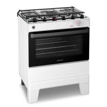 Fogão 5 Bocas Esmaltec de Piso Automático Mesa de Inox 84L Ideal Master
